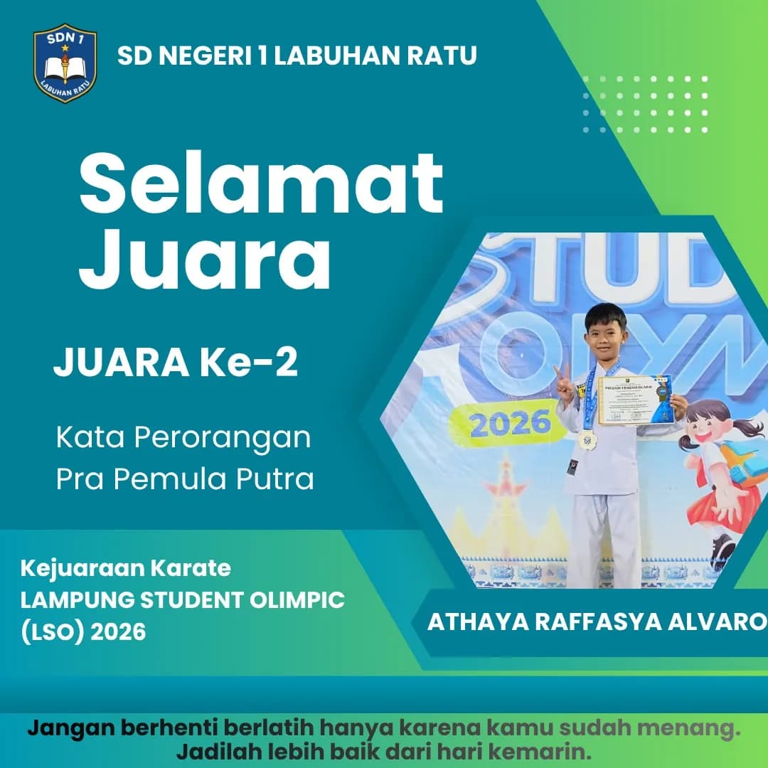 Prestasi: Juara 2 Karate Kata Perorangan Pra Pemula Putra